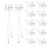 Ipetboom 12 pezzi 3D fermagli per a farfalla forcine decorative con nappa accessori per in metallo morsetti laterali a becco d'anatra per matrimonio sposa
