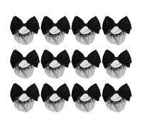 Ipetboom 12 Pezzi Copri Chignon da Donna Retina Elastica e Fiocco in Rete Nera Fermaglio per Chignon Professionale per Infermiere Hotel e Settore Bancario Accessori Chioma Leggeri e