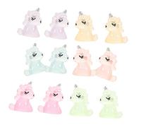 Ipetboom 12 Pezzi Decorazioni Unicorno Notturno Figurine Glow In The Dark per Auto e Casa Accessori Car Dashboard DIY Colorati