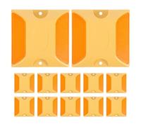 Ipetboom 12 Pezzi Indicatori Riflettenti per Marciapiedi e Corsie Stradali Borchie Catarifrangenti Gialle Doppia Faccia Resistente per Asfalto e Cemento Sicurezza Stradale e Parcheggi