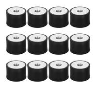 Ipetboom 12 Pezzi Supporti in Gomma Filettati per Compressori Ammortizzatori Cilindrici Antivibrazione ad Alta Capacità Pad Isolanti Rumore per Motori e Generator Industriali