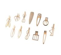 Ipetboom 12pezzi Clip Per Metallo Con Design Elegante e Varie Forme Stile Goccia Cuore Coniglio Foglia Fiocco Quadrato Rotondo Ovale Accessori Per Ragazze e Donne Facili Da Usare Buona