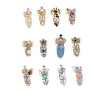 Ipetboom 12Pezzi Decorativi Per Unghie Per Manicure Per Nail Art Gioielli Per Unghie Colorate e Stile Unico