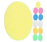 Ipetboom 12pezzi Spugnette Viso Ovali Compresse in Cellulosa Spugne Detergenti Morbide e Assorbenti Per Pulizia Rimozione Trucco e Esfoliazione Delicata Per Viso e Struccatura Quotidiana