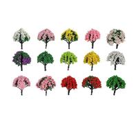 Ipetboom 15 Pezzi Alberi Modellini per Paesaggio Miniatura Colore Realistico e Materiale Flessibile per Artigianato DIY e Modello Architettura