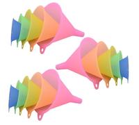 Ipetboom 15 pezzi Imbuto in Plastica Trasparente Color Candy per Trasferimento Liquidi Oli Spezie Lotion Ed Essenziali Leggero e Multifunzione per Uso Colore Casuale Colore Casuale