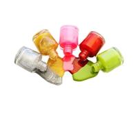 Ipetboom 15pezzi Fifteen Empty Glass Bottles for Nail Polish with Brush Round Cap Transparent Flacone for Unghie Flacone Di Vetro Per Smalto Portable and Practical Home Beauty Salon Use
