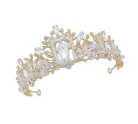 Ipetboom 1Pc Di Cristallo Corone Per Le Donne Gioielli Con Diamanti Strass Barocco Delle Donne Gioielli In Oro Strass Tiara Fascia Di Strass Fascia Per Da Sposa Cerchio Per