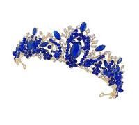 Ipetboom 1pezzi Di Cristallo Per Sposa Tiara Nuziale Decorazioni Di Cristalli Adatta Per Donne Ragazze Spose e Damigelle Blu