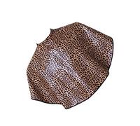 Ipetboom 1pezzi Grembiule Parrucchiere Pelle Sintetica Per Trattamenti Mantello Per Salone e Domestico Stampa Leopardata Colore Marrone