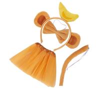 Ipetboom 1set Costume Cosplay Scimmietta Con Cerchietto Orecchie Di Scimmia e Gonna Tutu Per Bambina Accessori Per Feste Halloween e Performance Teatrali