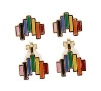 Ipetboom 2 Paia Creative Rainbow Love Earing Orecchini a Cuore in Argento Sterling Orecchini Alla Moda Orecchini Pendenti a Cuore Gioielli in Argento Sterling Di Moda Lega Colorful