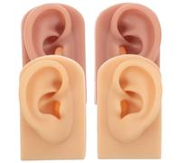 Ipetboom 2 paia di modelli di orecchie in silicone, realistico flessibile dell'orecchio umano, display anatomico per la pratica del piercing, formazione e insegnamento di gioielli, manichino per