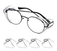 Ipetboom 2 paia di protezioni laterali di sicurezza per occhiali: protezioni per gli occhi slip-on - leggere e rimovibili per infermieristica, laboratorio, ufficio, viaggi e scuola, trasparenti