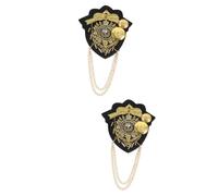 Ipetboom 2 Paia gioielli da spalla spalline sulle spalle Uomini spalline vintage sulle spalle spalline a catena Epaulette di spalla gioielli sulle spalline delle spalle tessuto