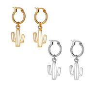 Ipetboom 2 Paia Orecchini Di Cactus Orecchio ino Creativo Succulento ini Da Donna Clip Per Le ie Alla Moda Unici Accessorio Per ie Di Cactus Lega