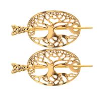 Ipetboom 2 Pezzi 2 Forcine per Chioma Vichinghe in Metallo Stile Retrò Albero della Vita, Accessori Cosplay Femminili Leggeri e Dettagliati per Chioma, Copricapo Vichingo per Uso Quotidiano