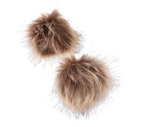 Ipetboom 2 Pezzi Accessori Palla di Pelo Peluche Cappelli da Donna Finto Bianco Lana Pom Pom per Scarpe Pompon per Cappello in Pelliccia Sintetica PON PON per Coffee