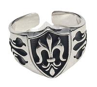 Ipetboom 2 Pezzi Anello di ancoraggio Gioielli goth anello punk vintage anelli decorativi Anelli maschili Anelli regolabili anello regolabile da uomo anelli punk Acciaio al titanio Argento