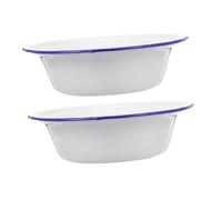 Ipetboom 2 Pezzi Bacinelle Smaltate Vintage Contenitori Retro per Zuppe Frutta e Conservazione Alimenti Design Retrò Facile da per Uso