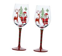 Ipetboom 2 Pezzi Bicchiere Vino Natalizio Noel Vino Coupé Per Natalizi Con Potabile Allegro