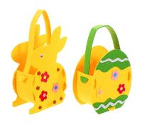 Ipetboom 2 Pezzi Borsa Cestino Pasquale in Feltro Design Coniglio Cartoon, Riutilizzabile e Decorazione Fai-da-te per Feste di Pasqua Colorata e Funzionale