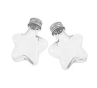 Ipetboom 2 Pezzi Bottiglie Plastica Forma Stella con Tappo in Alluminio Contenitori Vuoti Trasparenti per Decorazioni Halloween Natale e Compleanni Barattoli Creativi per Attività DIY e