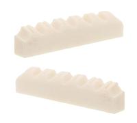 Ipetboom 2 pezzi Capotasto e Ponte in Osso per Chitarra Acustica Folk Accessori per Strumenti Musicali con Taglio Preciso Antironzio e Stabilità Migliorata per Esecuzioni Professionali