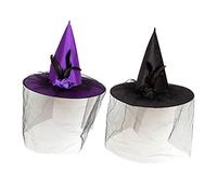 Ipetboom 2 Pezzi Cappello Strega Halloween Rete Accessori Costume Cosplay e per Masquerade e Adulti