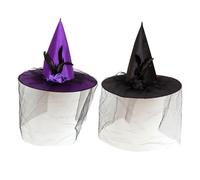 Ipetboom 2 Pezzi Cappello Strega Rete per Halloween Decorazioni per Accessori per Costumi con e Resistente per Mascherate e Festivi