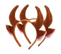 Ipetboom 2 Pezzi Chiesa del corno animale copricapo di corno fascia per orecchie di animale adulto fascia da cartone animato fascia per costume da bue fascia cosplay plastica Light Brown