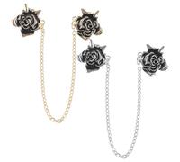 Ipetboom 2 Pezzi Clip per Cardigan in Metallo a Forma di Rosa Elegante e Versatile per Collare e Maglione, Accessorio Unico per Stringere e Abbellire gli Abiti