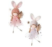 Ipetboom 2 Pezzi Decorazioni Natalizie Pendente Angeli con Gonna Garza Addobbi per Accessori per Feste Atmosfera Festiva e Costume Natale