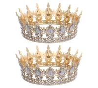 Ipetboom 2 pezzi di tiara da sposa per la sposa: fascia per capelli con corona da con strass - corona da romantica ed estetica per matrimoni, compleanni, balli di fine anno ed eventi a tema