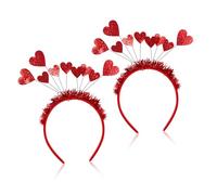 Ipetboom 2 Pezzi Fasce per Rosse Accessori Decorativi per Feste e Party Cerchietti Delicati e Resistenti per Bambine