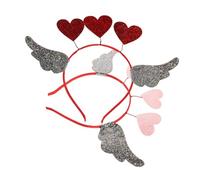 Ipetboom 2 Pezzi Fascia D'amore Ragazze Fasce Di Per Le Donne Cuori Fasce Nuziali Per La Sposa Cerchio Per a Forma Di Cuore Glitterato Paillettes Nozze Fata Mer Stoffa