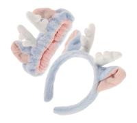 Ipetboom 2 Pezzi Fascia Per in Peluche Con Corna Soffice Fascia Per Le Orecchie Impacchi Per La Testa Della Spa Fasce Per Il Trucco Per Le Donne Canda Per in Doccia Peluche