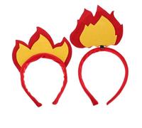 Ipetboom 2 Pezzi Fire Headpiece in Felt Reusable Halloween Flame Crown Costume Accessories Lightweight Hair Bands For Cosplay Carnival Festival