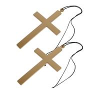 Ipetboom 2 Pezzi Gioielli Trasversali Costumi Collana Pendente a Croce Gioielli Crocifisso Costume Acciaio Attraverso Suora Adulti Sacerdote Puntello Di Cosplay Del Prete Poliestere