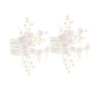 Ipetboom 2 pezzi Pettini per Sposa con Fiori in Argilla e Accessori Eleganti per Acconciature Cerimonia Comodi e per Nozze e