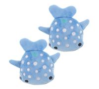 Ipetboom 2 Pezzi Portamonete in Peluche Chiave Simpatico Peluche Con Squalo Per Piccolo Cartone Animato Signora Moneta Insegna Lo Squalo Fanny Donna Borsa Di Squalo Sky-blue