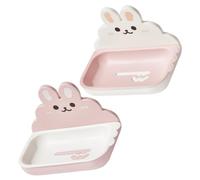 Ipetboom 2 pezzi Portasapone da Muro in Resistente con Design Drenante Portasapone Bagno Salvaspazio senza Foratura Adatto per Piccoli Bagni Facile da Pulire e Installare