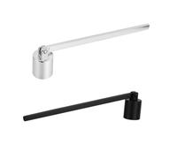 Ipetboom 2 Pezzi Spegnicandele Portatile in Lega Nero e Argento Copri Fiammella per Candele Profumate Tea Light e Barattolo Estintori Sicuri e Anti-Goccia per Casa e Aromaterapia