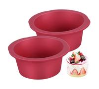 Ipetboom 2 Pezzi Stampi per Cheesecake Silicone Antiaderente Rotondi per Dolci Creativi e Facile Sformatura Perfetti per Pasticceri Principianti e Esperti