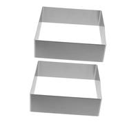 Ipetboom 2 pezzi Stampo Quadrato per Torte in Acciaio Inossidabile Mousse Antiaderenti per Dolci Facili da Pulire e Sformare Adatti Forno e per Baking Professionale