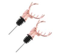 Ipetboom 2 pezzi Tappi per Vino con Versatore Testa Cervo Accessorio Decorativo per Bottiglie Vino per Feste e Uso