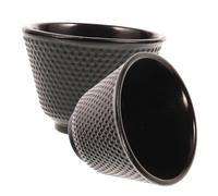 Ipetboom 2 Pezzi Tazza Tè Retrò Con Infusore Piccolo Vintage Piccole Tazze Da Tè Realizzato Tazza a Parete Moderne Nera Da Stiro Nero