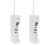 Ipetboom 2 Pezzi Telefono Cellulare retrò Vintage Bianco, Ornamento Decorativo Vecchio Telefono Stile Anni ’80 per Arredamento Casa e Accessori Scena Teatrale
