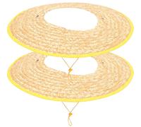 Ipetboom 2 pezzi Visiera Parasole per Casco da Lavoro in Paglia Resistente Ampia Traspirante per Protezione Solare in Giardinaggio e Cantieri