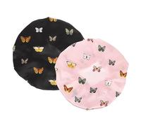 Ipetboom 2 Pz berretto da notte decorativo cappello hat bande elastiche cuffia per Caps Copricapo elmetto cuffia da doccia gigante cuffia di seta per dormire cappelli per le donne